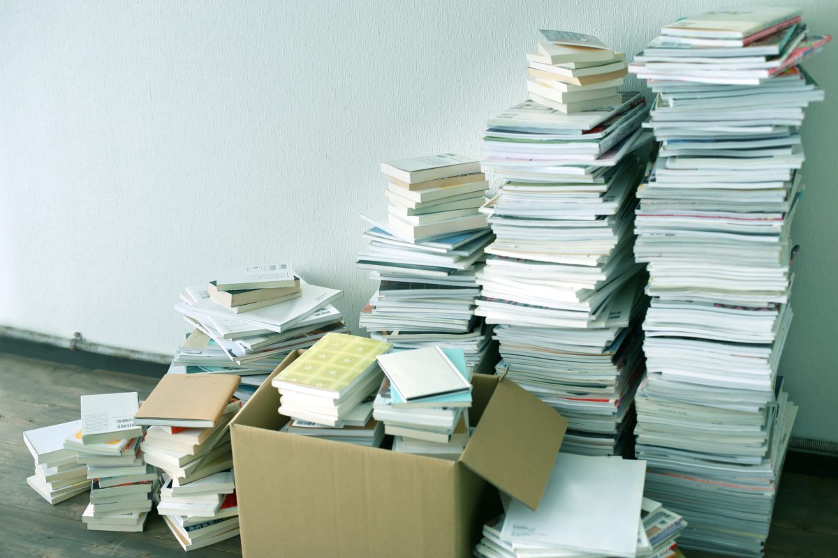 画像：学校古紙の回収